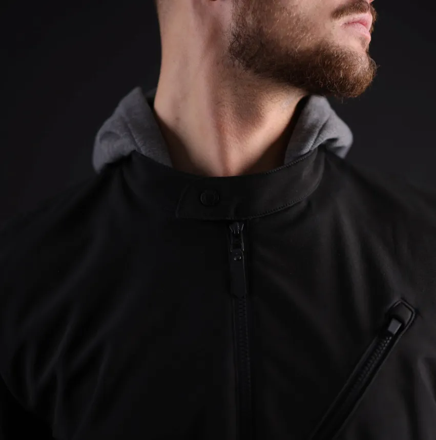 Stealth Street Biker Black Jacket with Elbow & Shoulder armour Faringdon by Oxford