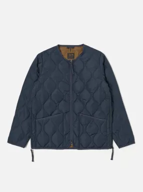 Taion Crew Neck Down Jacket in Dark Navy Ripstop