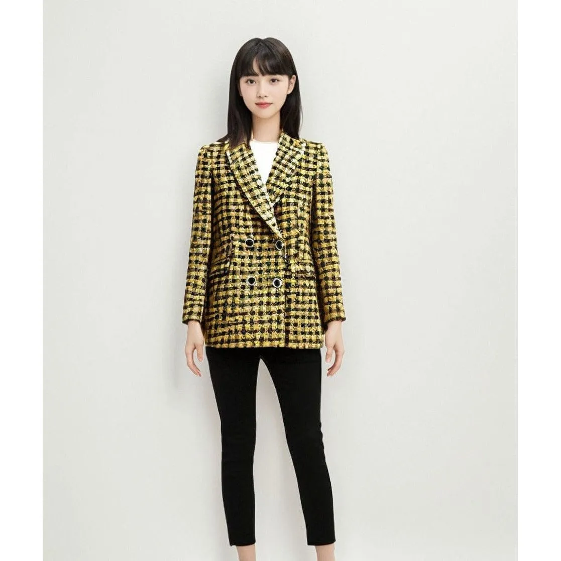 The Hive Houndstooth Long Sleeve Blazer