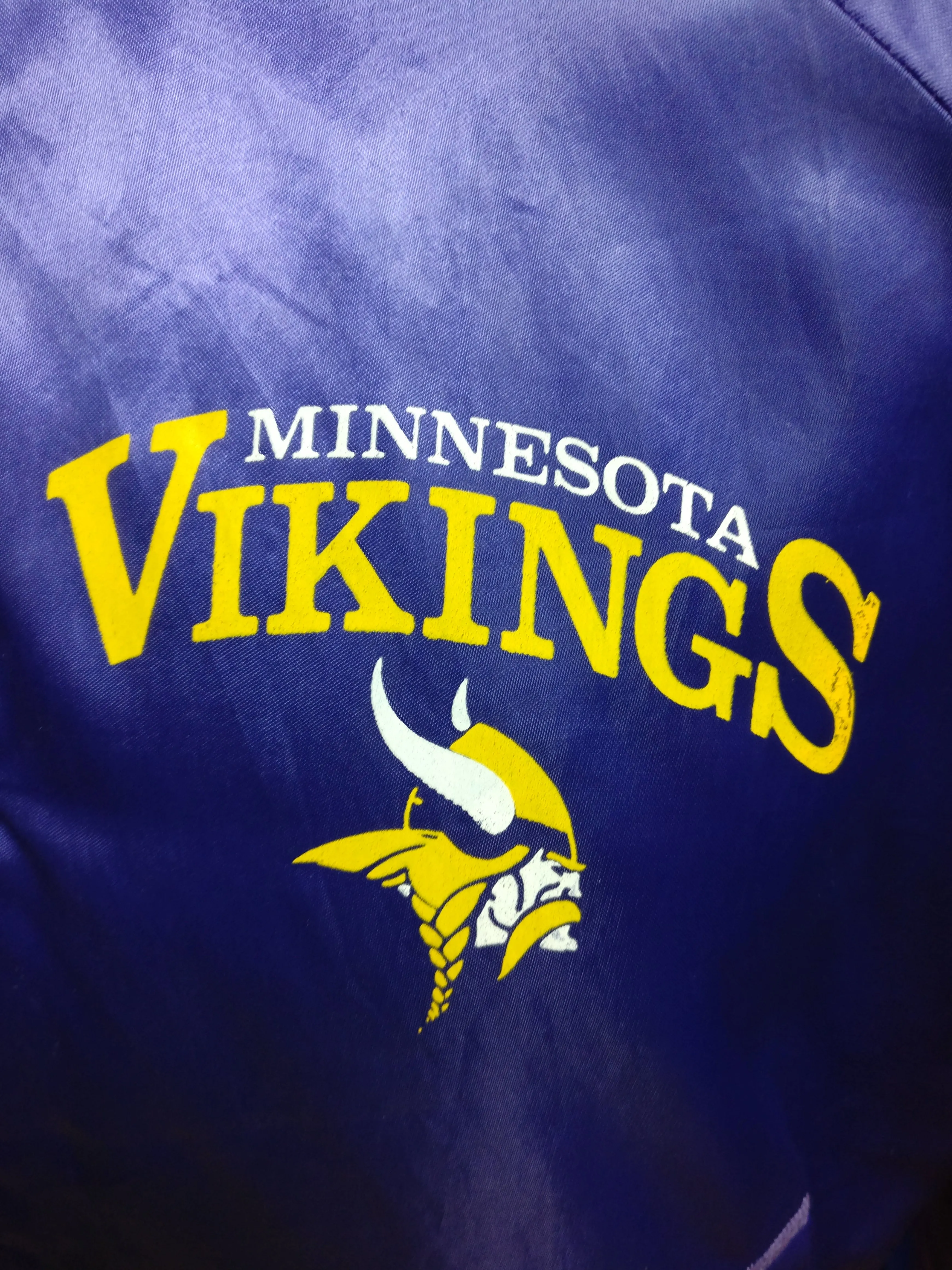 Vintage 80s MINNESOTA VIKINGS NFL Back Print Chalk Line Jacket S