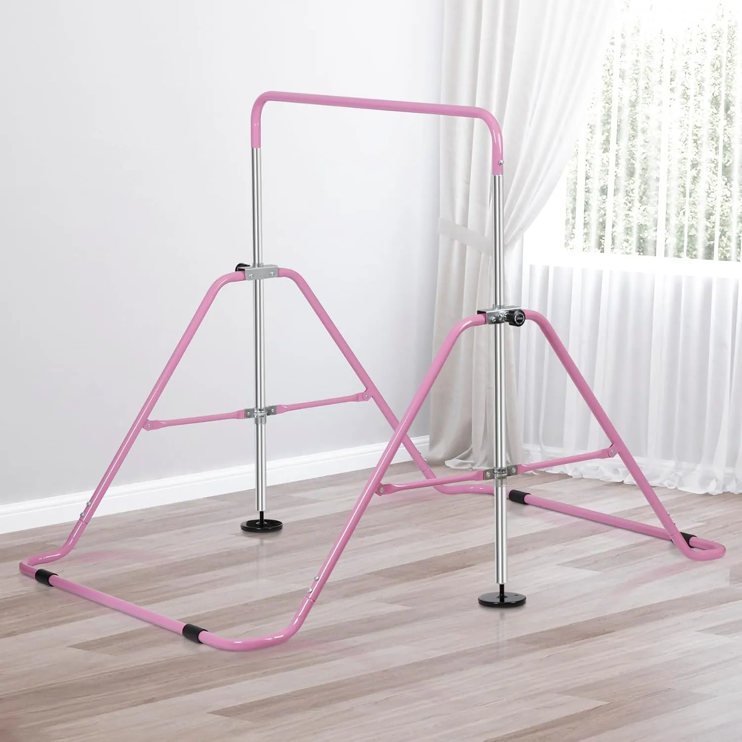 ZENY™ Gymnastics Bar for Kids, Height Adjustable Junior Training Kip Bar for Home, Folding Gymnastic Horizontal Bars Equipment