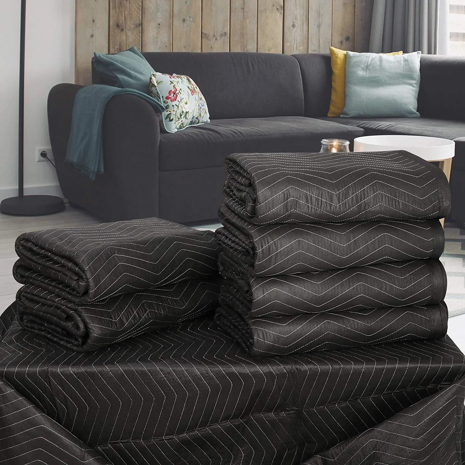 ZENY™ Heavy Duty Moving Packing Blankets 12 Pack Ultra Thick 72 x 80’’(65lb/dz) Professional Quilted Shipping Furniture Pads